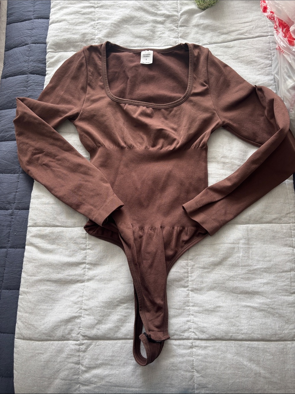 Women’s Long Sleeve Scoop Neck Bodysuit - Brown